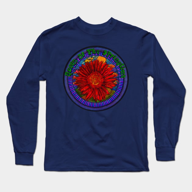 Red Daisy Long Sleeve T-Shirt by Dowling Art & Design